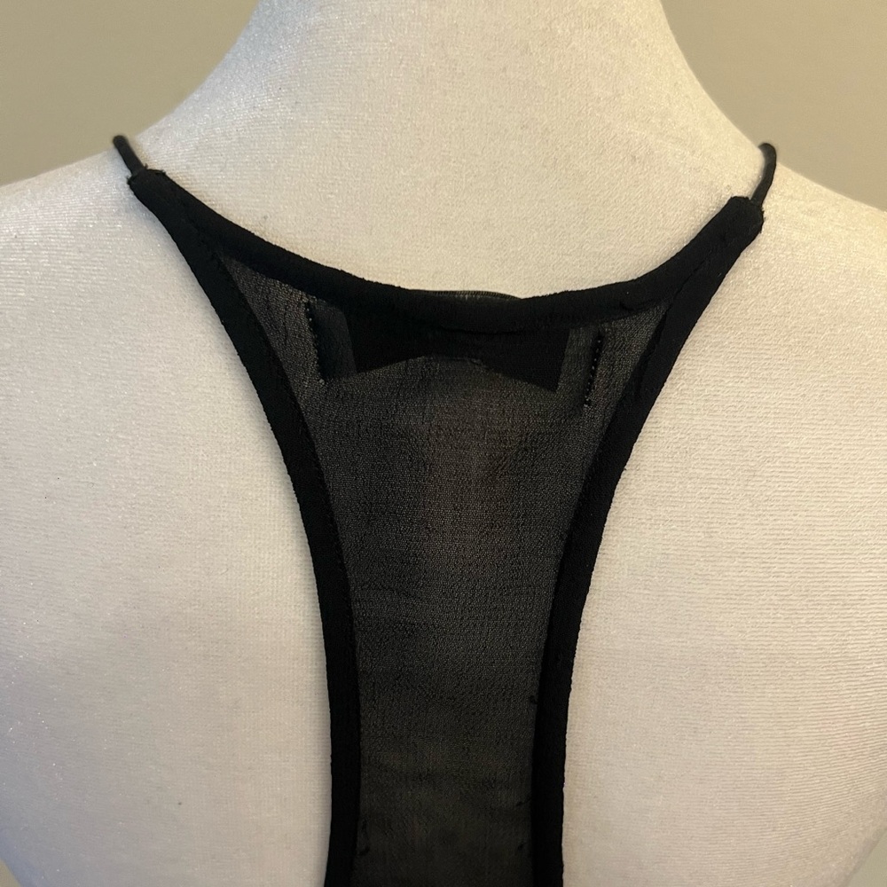 IRO Black sheer Fitted Camisole top - Picture 5 of 10